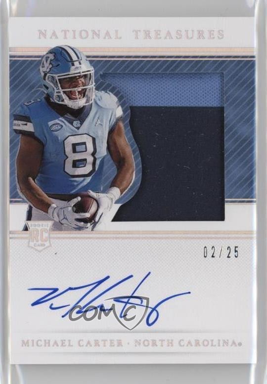 2021 National Treasures Collegiate 2/25 Michael Carter #114 Rookie Auto RC 13c1