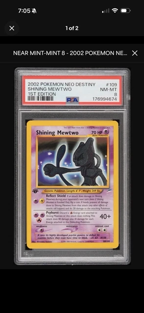The Pokémon Company Shining Mewtwo 109/105 Neo Destiny 1st Ed Holo PSA 8
