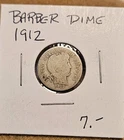 1912 barber dime.Free Shipping$ Good Album Filler.