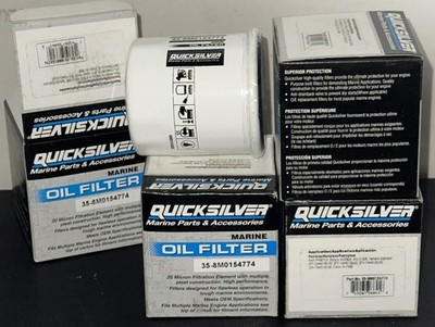 4 Quicksilver 4-Stroke Outboard Oil Filter 35-8M0154774 Brand New (lot Of 4)