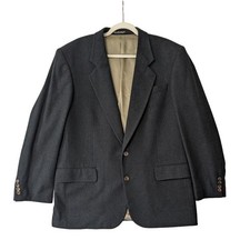 Oscar De La Renta Mens Blazer Sport Jacket Sz 42R Wool Cashmere Blend Dark Gray