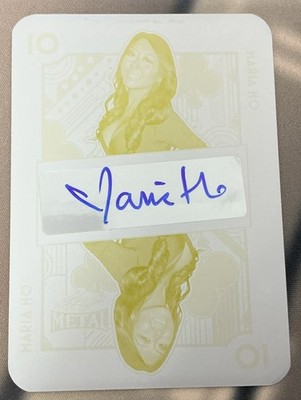 2025 Leaf Metal Poker Yellow Plate 1/1 Maria Ho AUTO Royal Flush #RF-MH1 Poker