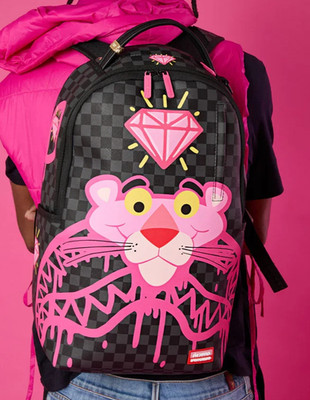 Sprayground Pink Panther Drippy Diamond Backpack New Black Bookbag School Bag