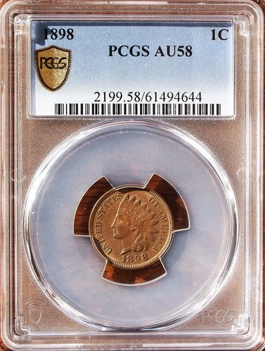 1898 INDIAN HEAD CENT PCGS AU58 1C PENNY