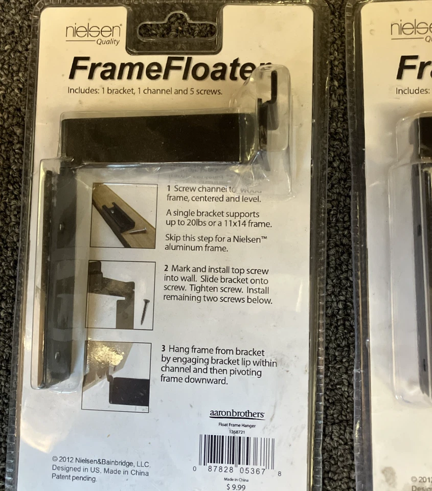 Пара вешалок для поплавковой рамы FrameFloater Nielsen качество создает многослойный вид - Изображение 2 из 3