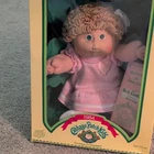 Cabbage Patch Kids 1984 Play Doll Blonde Curly Hair w/ Birth Certificate & Box