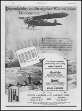 1930 Oxwelded Joints Aircraft Landing Gear Linde Antarctic Art Vintage Print Ad