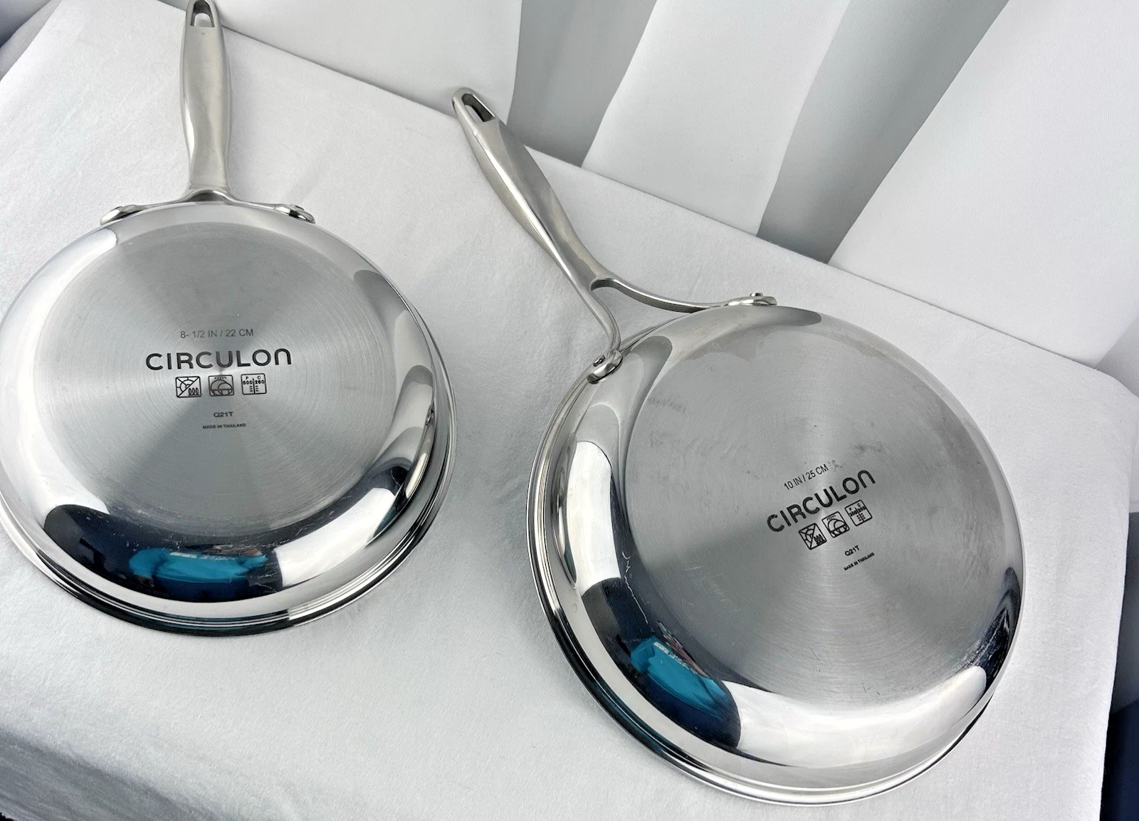 Circulon Clad Stainless Steel Frying Pans/Skillet Set with Hybrid SteelShield