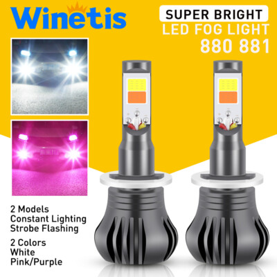 880 892 893 899 890 LED Fog Light Driving DRL Bulbs Flash Blink white purple