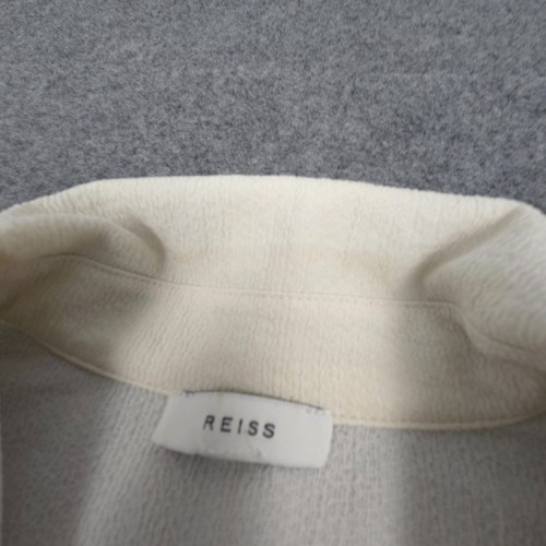 Reiss Shirt Mens LARGE Beige Short Sleeve Button Up Collared Casual Logo Size L - Picture 3 of 13