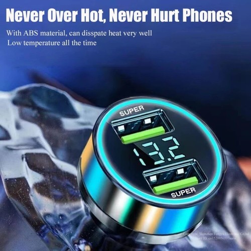 Super Fast Car Charger 2 Ports Charger for IPhone 14 Pro Max 13 12 11/Huawei - Photo 3 sur 8