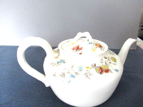 Haviland Limoges teapot H&C/L porcelain white orange floral gold trim - Picture 8 of 11