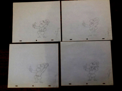 4  lot  PINK PANTHER  CEL   PRODUCTION PENCIL DRAWING INSPECTOR