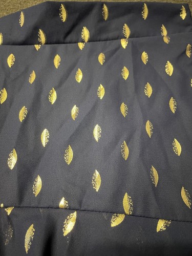 Caroline Morgan Skirt NWT Womens 10 Navy Blue Midi Tiered 100% Polyester Leaves - Picture 2 of 12