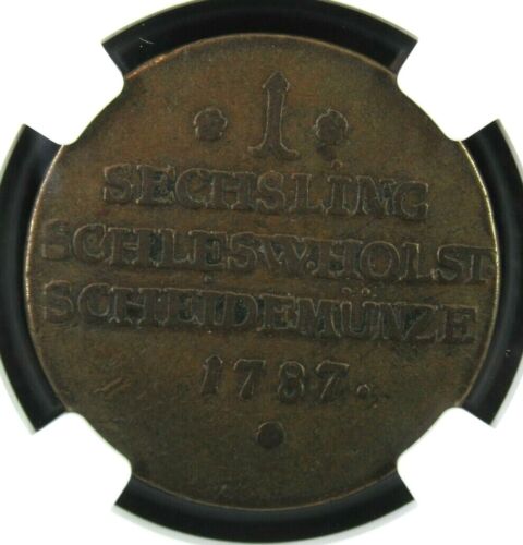 1787 Schleswig-Holstein Germany "1 Sechsling" - NGC "VF 30 BN" - Coin Circulated - Picture 2 of 4
