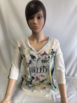 Damen Top Blumenmuster grün/weiß Salsa Ref.114631 Gr. S