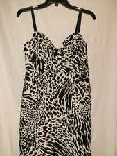 Sergio Hudson X Target Black/White Animal Print Bustier Midi Dress Size XS NWT