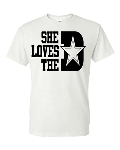 Dallas Cowboys She Loves The D T-Shirt All Colors + Sizes S-5XL & Youth Kids - Picture 18 of 30