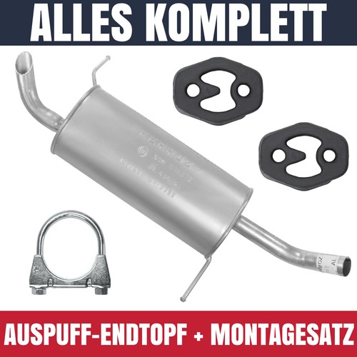 Polmo Schalldämpfer Set Für Citroen C4 1.6 - Auspuff Endtopf 2004-2008