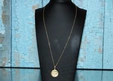 Vintage Round Scorpio Gold Tone Locket 18 inch chain