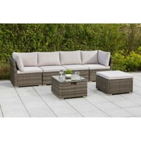 Merxx GartenmöBel Malaga 1 Eckbank + 1 Tisch Stahl/Kunststoff Inkl. Kissen Grau