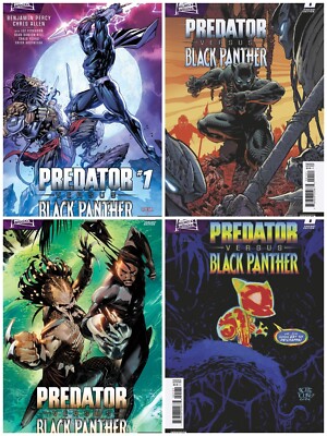 PREDATOR VS. BLACK PANTHER #1 Cover Set of 4 (MARVEL Comics 2024) Skottie Young
