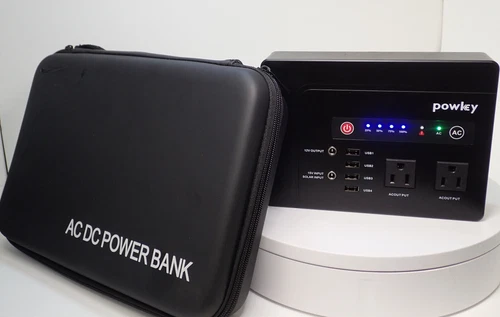 Powkey HP200 Portable Power Bank station 200 Watt AC 4 USB Outlets w/ case 146WH