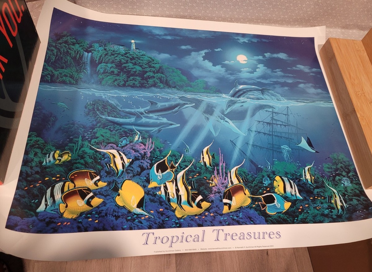 2001 Y2K Kenneth F Aunchman Tropical Treasures Dolphin Ocean