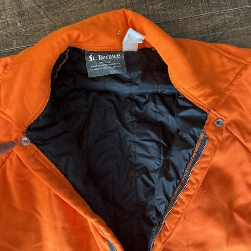 Vintage St. Bernice Blaze Orange Insulated Hunting Overalls Bibs Size XL - Picture 6 of 16
