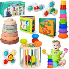 Balnore 6 in 1  Toys  26pcs Montessori Toy, Identification Cloth Book