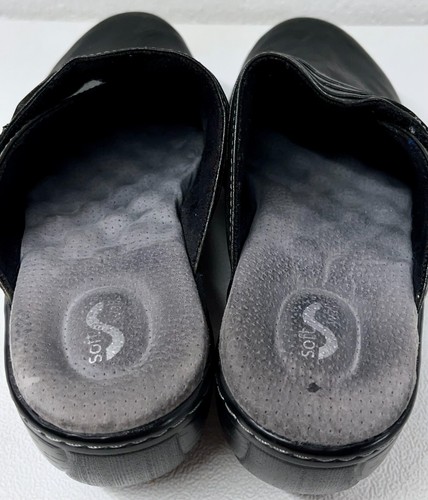 Softwalk Women's Size 6.5 Mason Clog Black Leather Adjustable Strap Comfort Shoe - Picture 8 of 17