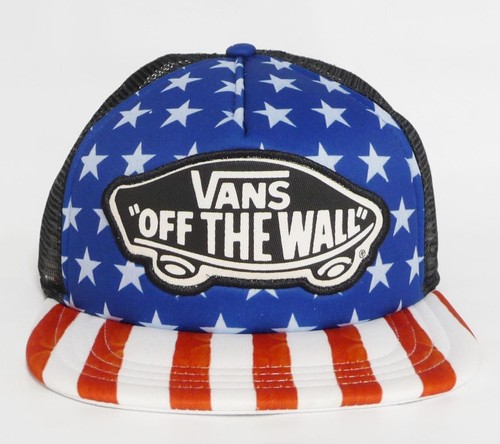 Vans Off The Wall Beach Girl Stars Stripe Trucker Classic Patch Snapback New NWT - Picture 2 of 3