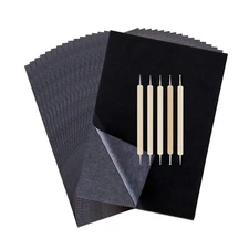 200 Sheets Carbon Paper Black Graphite Paper Transfer Tracing Paper and 5 Pieces