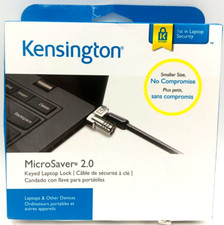 Kensington Microsaver 2.0 Carbon Steel Cable Keyed Laptop Lock K65035AM - Black