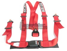 Sparco Racing Seat Belt Safety Harness Street Tuner Red 2-inch 3-point Bolt-in