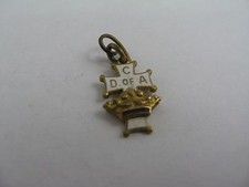 Vintage CDA Catholic Daughters of Americas Charm Pendant Enamel Cross & Crown
