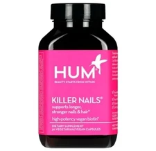 HUM Killer Nails - Hair & Nail Strength Supplement - High-Potency Vegan Biotin