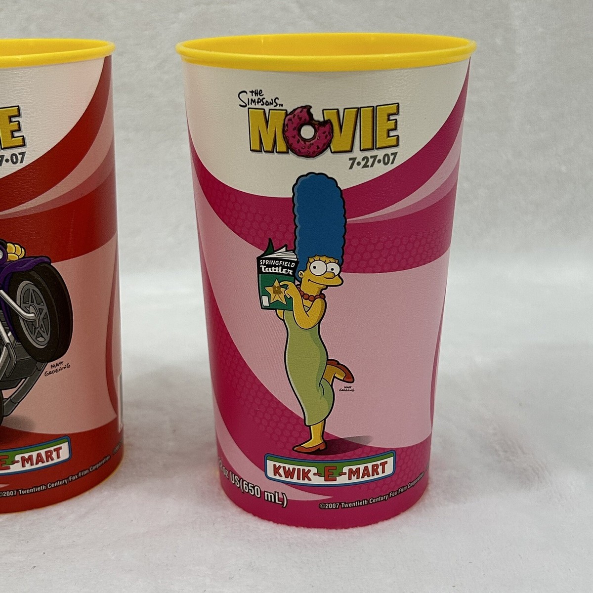 The Simpsons Movie 22 oz Slurpee Squishee Plastic Cups 7-Eleven
