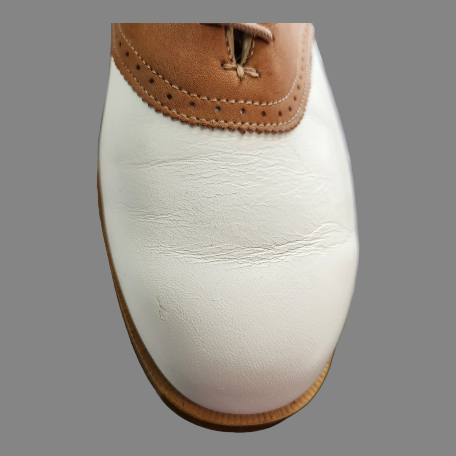 Etonic DriTech Classic Tan White Saddle Golf Shoes Metal Spikes Mens Size 8.5 eBay