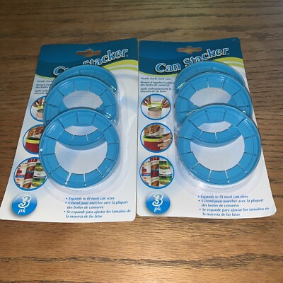 2 X 3 Can Stackers. New Sealed. Organize Your Pantry. Blue. Shipped First Class