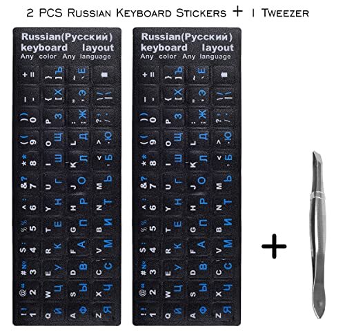 2 PCS Russian Keyboard Stickers for PC Computer Mac Laptop Desktop Keyboard