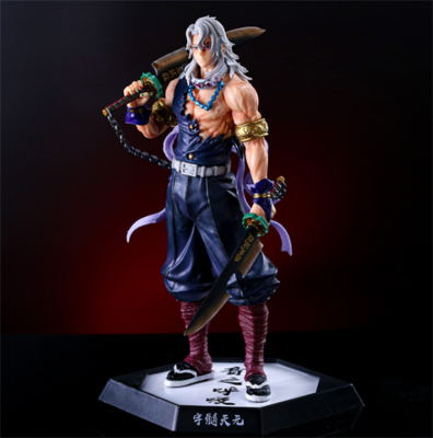 Demon Slayer Uzui Tengen Resubdivision Head PVC Figura De Acción Estatua Coleccionable Anime Toy Zhangmengya Led