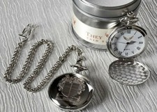 Coat of Arms Pocket Watch and Chain Engraved Personalised Family Crests