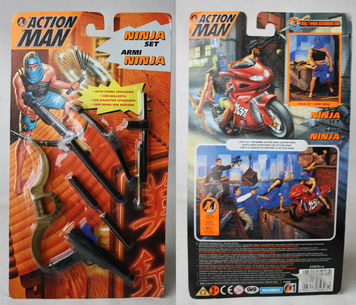 RARE VINTAGE 1996 ACTION MAN NINJA SET WITH FIRING CROSSBOW HASBRO