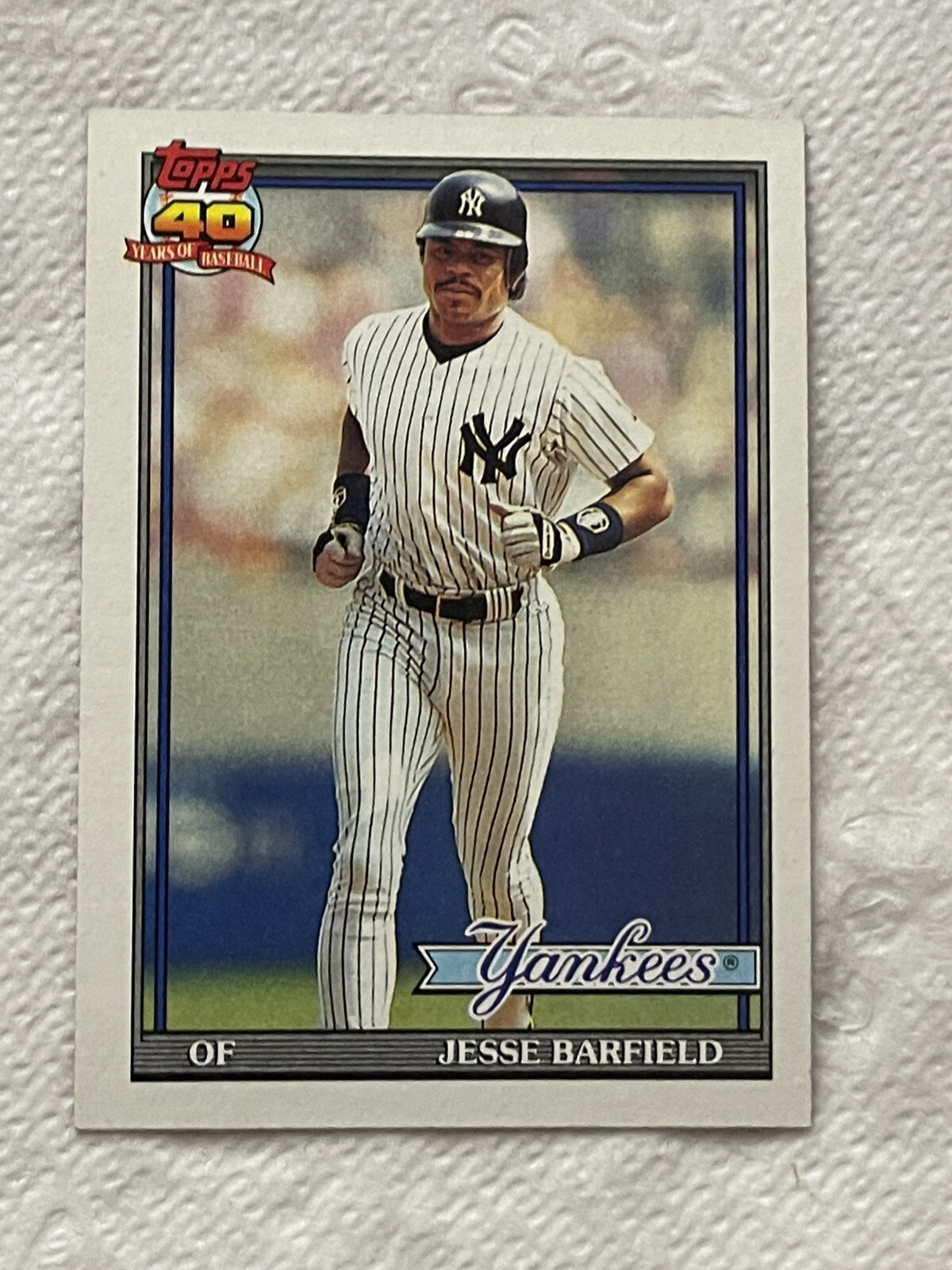  TOPPS 1991 MLB JESSE BARFIELD #85 OUTFIELD NEW YORK YANKEES BASEBALL CARD