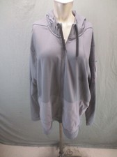 NIKE DRI-FIT Size 2XL Mens Gray Full Zip Drawstring Pocket Athletic Jacket 422