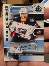 23-24 SP Game Used Hockey Blue Authentic Rookie Auto #209 Jake Christiansen