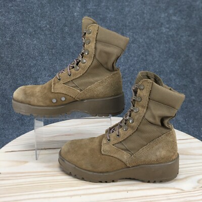 Vibram Boots Mens 5 Wide Hot Weather Army Combat Taupe Lace Up