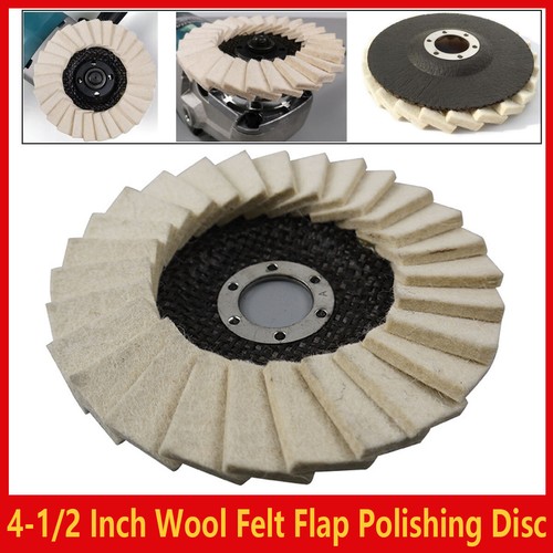 41/2" Inch Wool Felt Flap Disc 7/8" Arbor Buffing Polishing Wheel