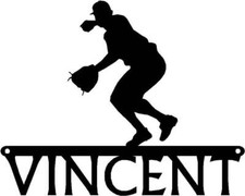 Baseball Player #6 Pitcher - Personalized Sports Sign Made in USA